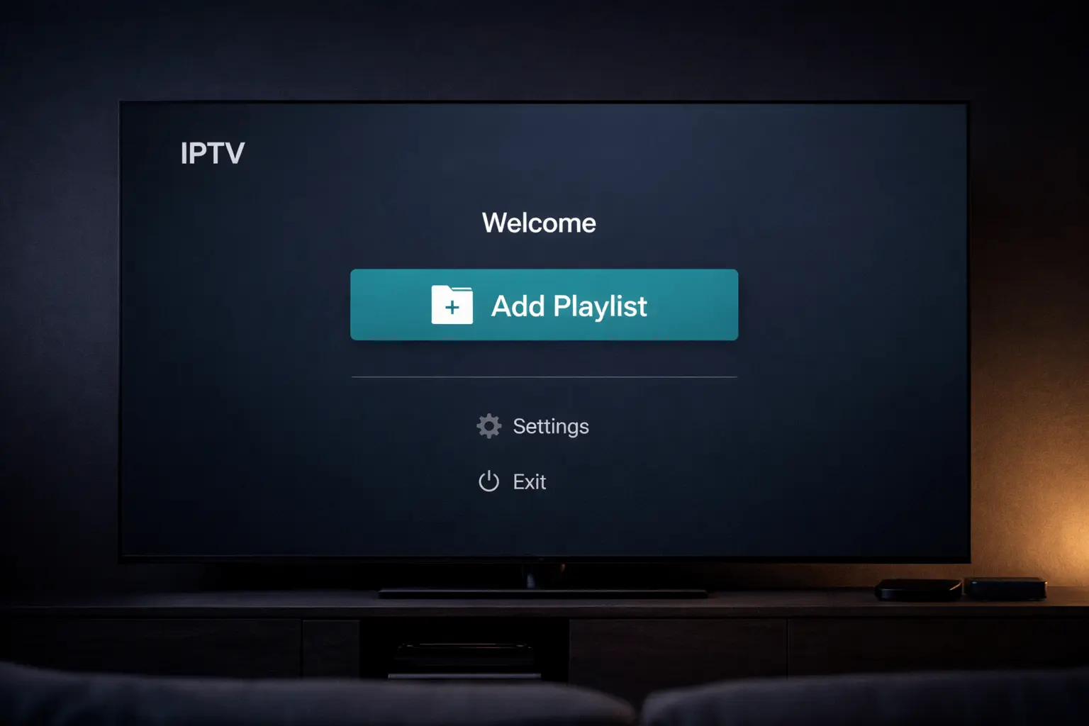Add playlist screen in TiviMate IPTV application